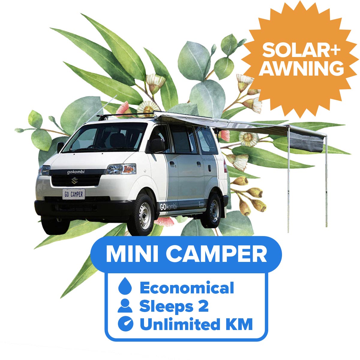 Campervan Hire Perth, Mini Camper, sleeps 2 with unlimited km